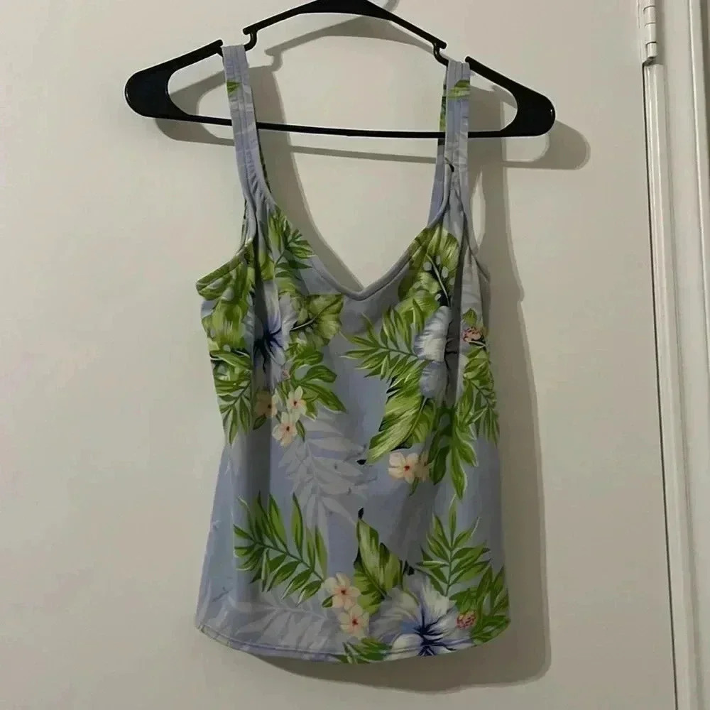 Jantzen Tropical Floral Swim Top Size 14